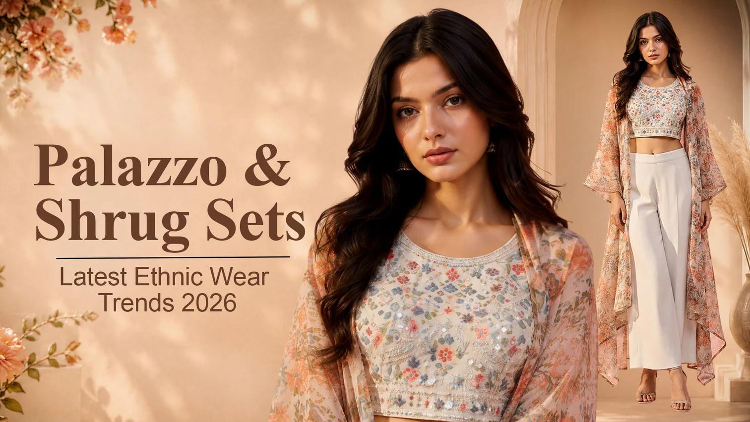 crop top palazzo with shrug